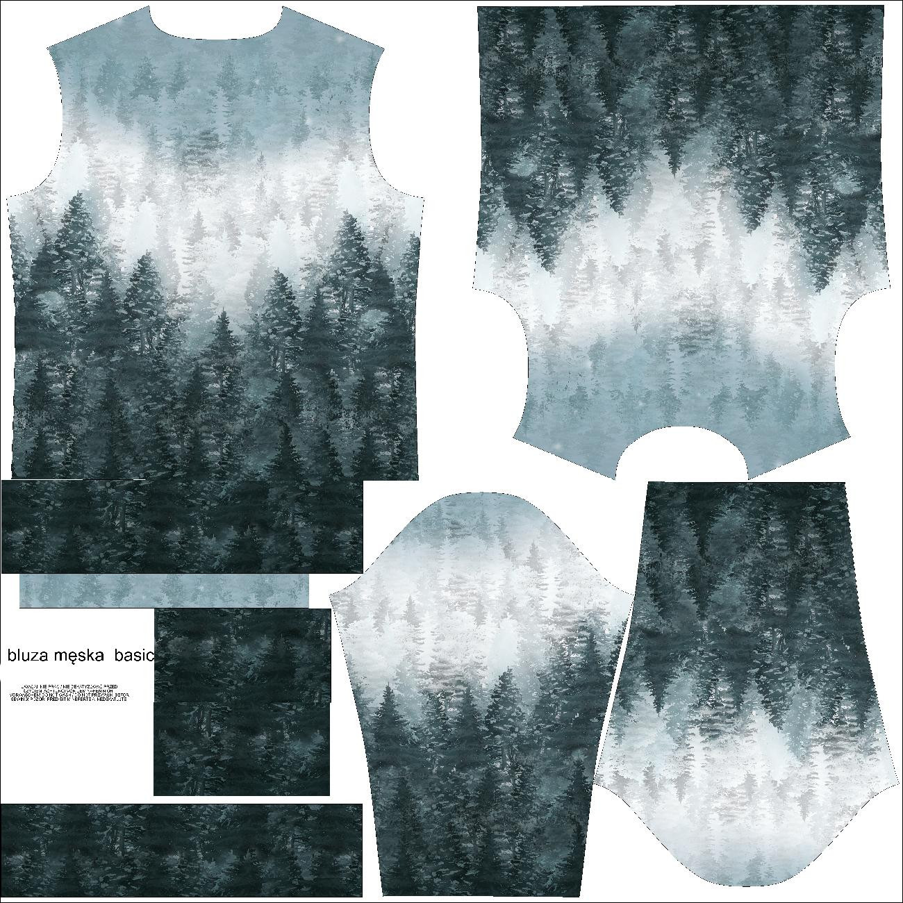 MEN’S SWEATSHIRT (OREGON) BASIC - FORREST OMBRE (WINTER IN THE MOUNTAIN) - sewing set