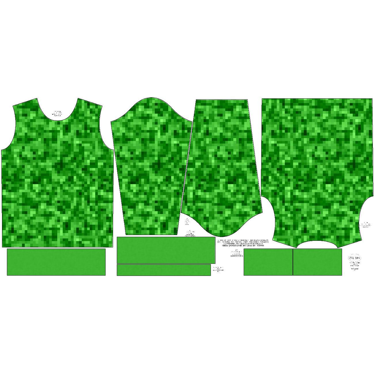CHILDREN'S (NOE) SWEATSHIRT - PIXELS pat. 2 / green - sewing set