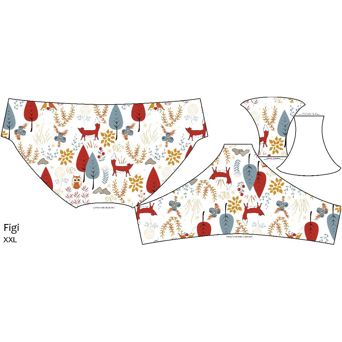 WOMEN'S PANTIES - FOREST FOLKLORE / white