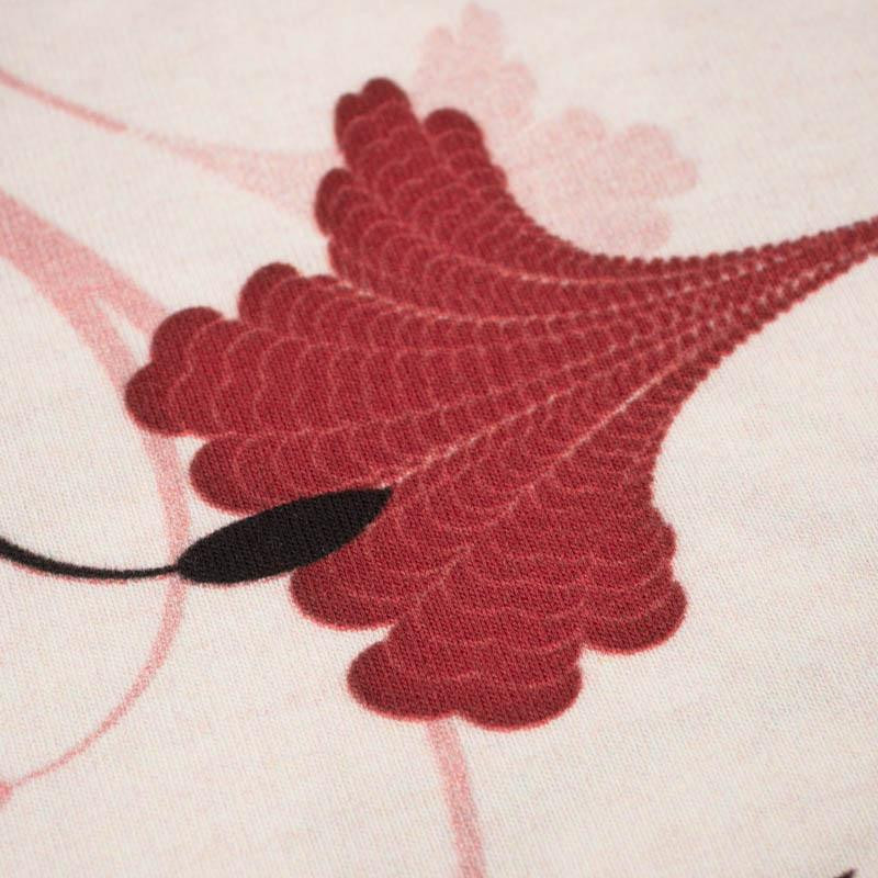 100CM LEAVES pat. 4 (red) - single jersey with elastane 