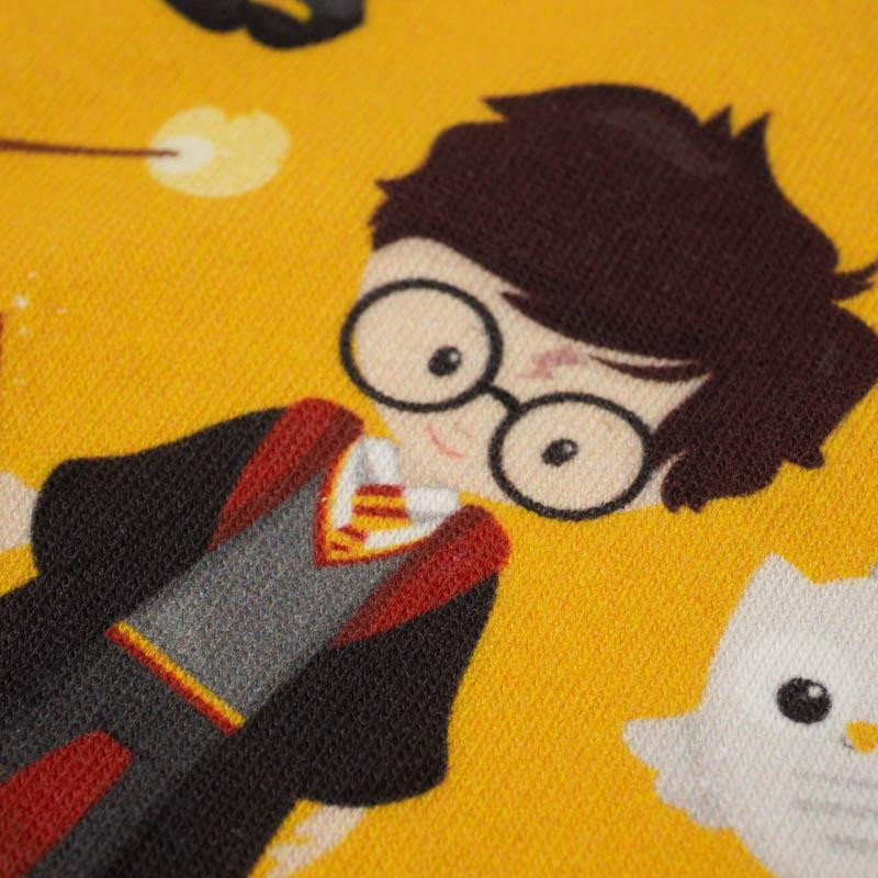 MAGICAL FRIENDS pat. 1 (MAGIC SCHOOL) / mustard - single jersey with elastane 