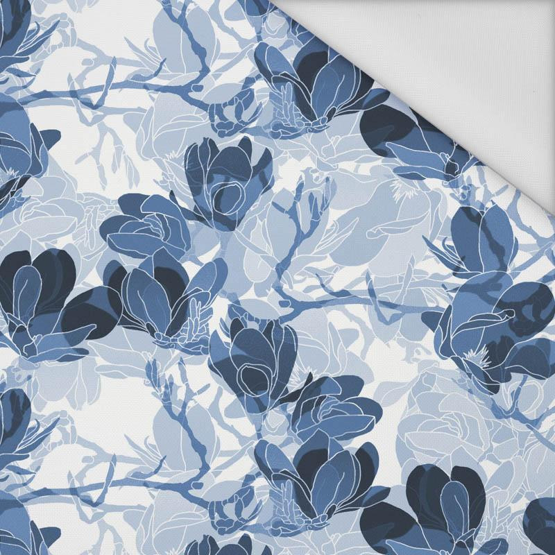 MAGNOLIAS pat. 2 (classic blue) - Waterproof woven fabric