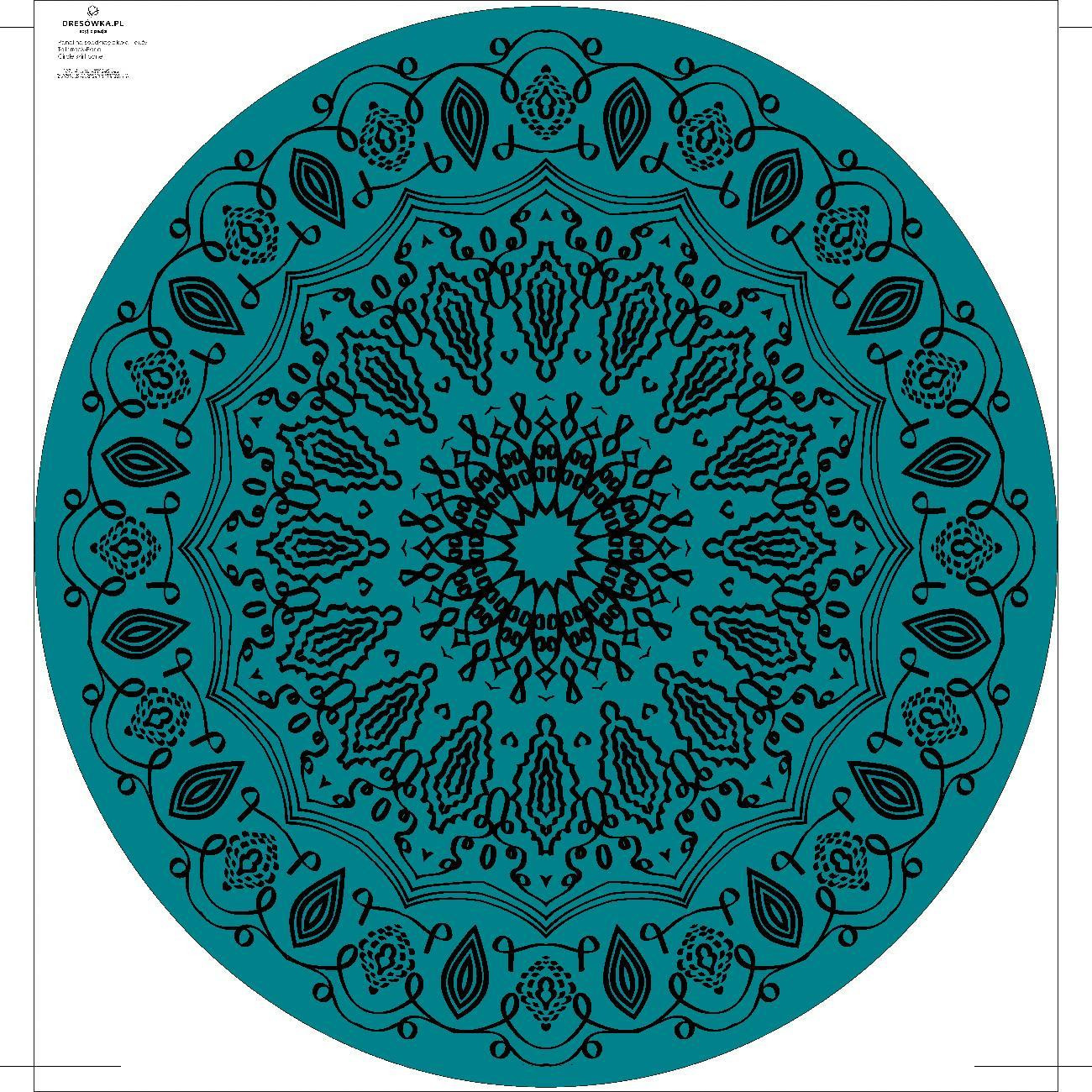 MANDALA pat. 6 / emerald -  big circle skirt panel 