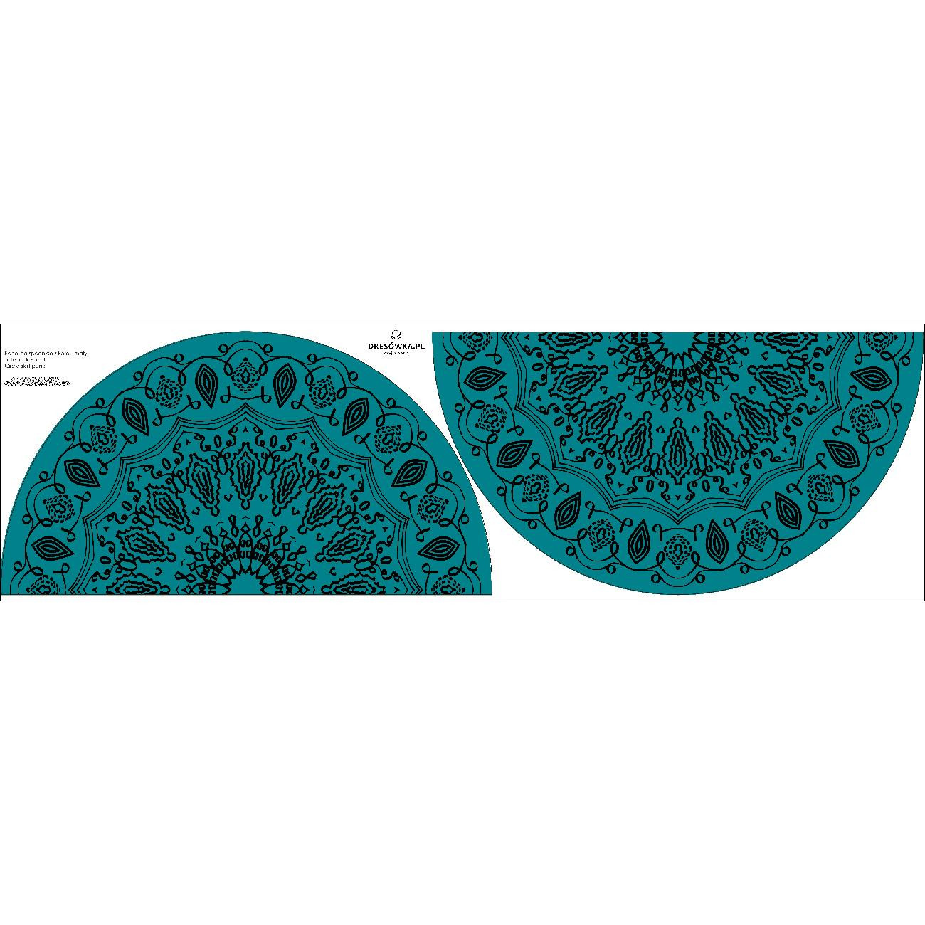 MANDALA pat. 6 / emerald - circle skirt panel