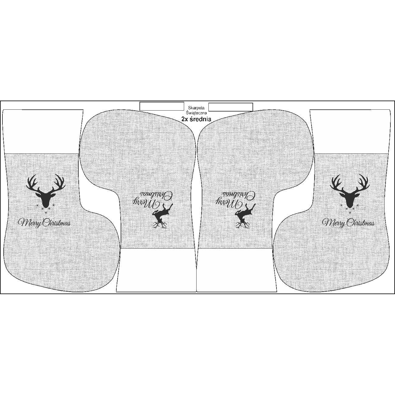 Christmas Stocking Set - MERRY CHRISTMAS / REINDEERS PAT. 2 