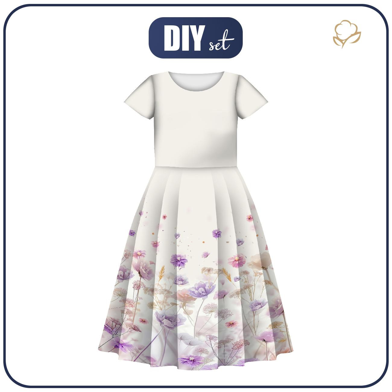 KID'S DRESS "MIA" -  FLOWERS wz.10 - sewing set