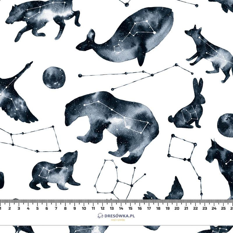 ANIMALS MIX (GALACTIC ANIMALS) / white - Waterproof woven fabric