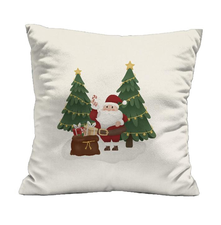 CUSHION PANEL - SANTA WITH A BAG OF PRESENTS (IN THE SANTA CLAUS FOREST)