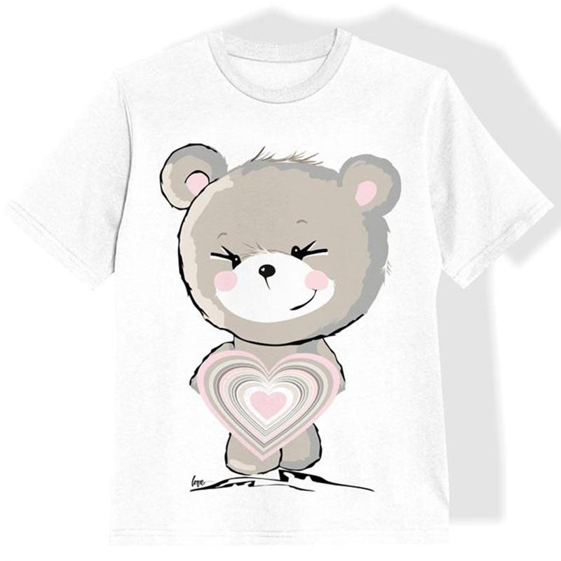 KID’S T-SHIRT- BEAR / Heart -  single jersey