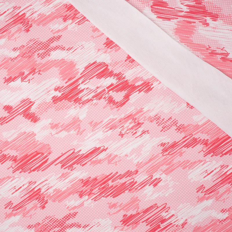 CAMOUFLAGE - scribble / red - looped knit fabric