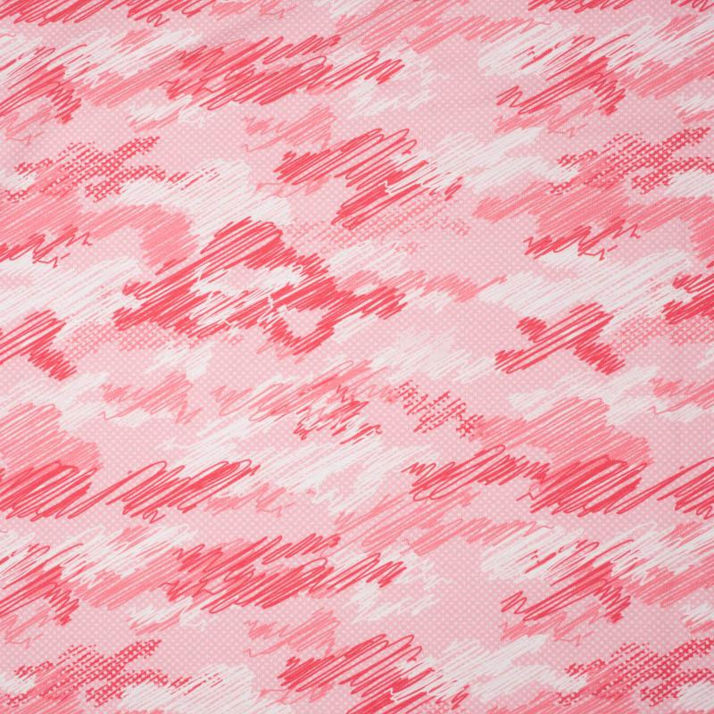 CAMOUFLAGE - scribble / red - looped knit fabric