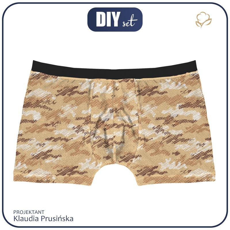 MEN'S BOXER SHORTS - CAMOUFLAGE - scribble / mustard 