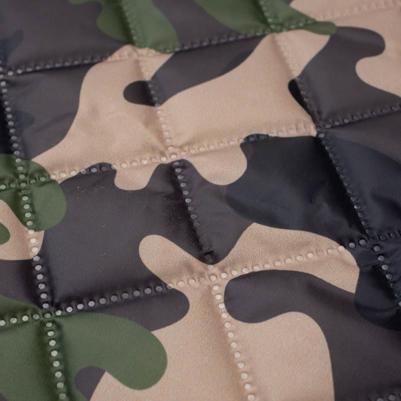 CAMOUFLAGE OLIVE - Quilted nylon fabric 