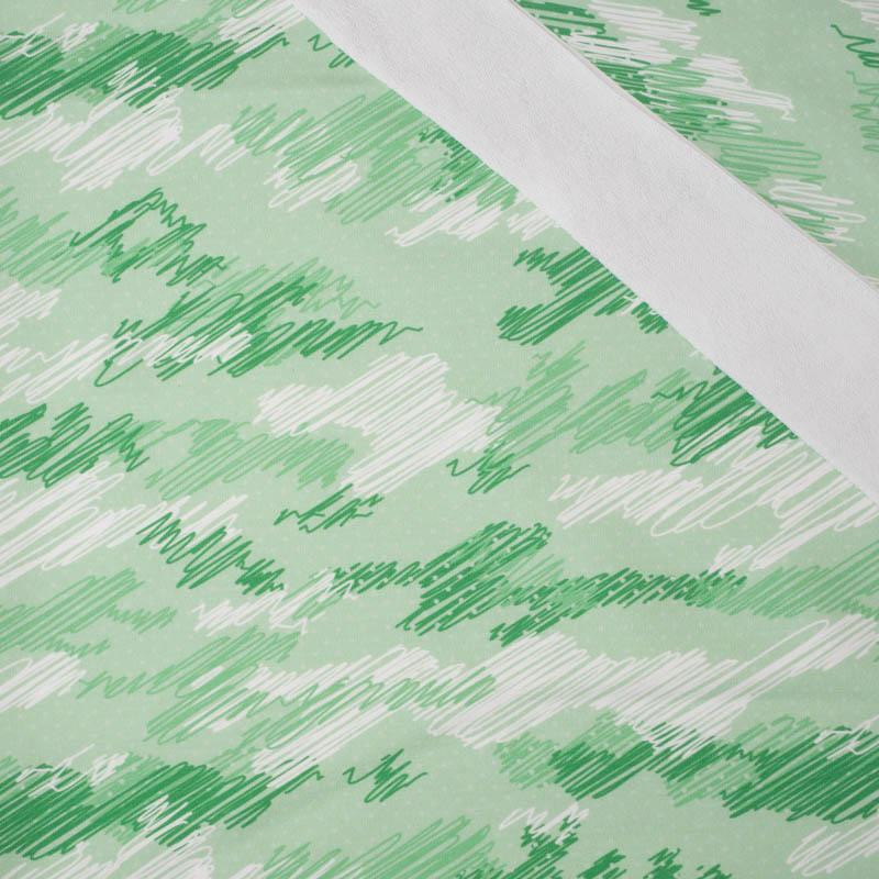 CAMOUFLAGE - scribble / green - looped knit fabric