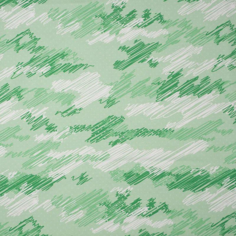 CAMOUFLAGE - scribble / green - looped knit fabric