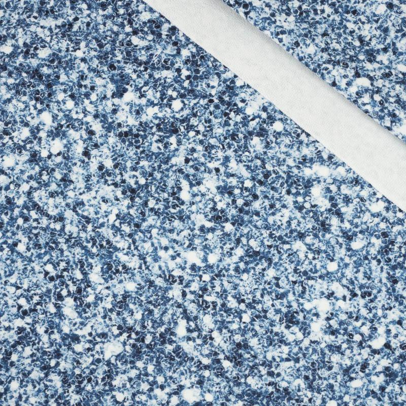 SEA BLUE GLITTER (DRAGONFLIES AND DANDELIONS) - looped knit fabric