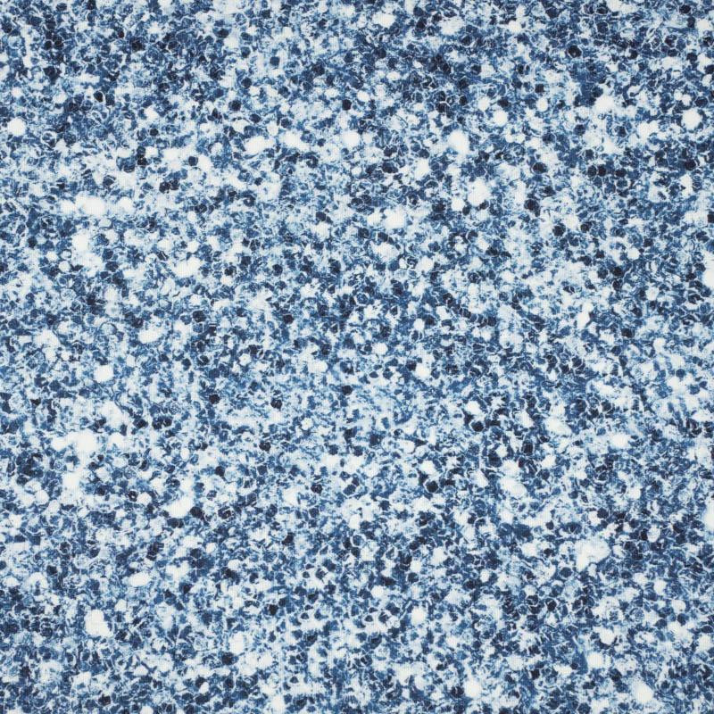 SEA BLUE GLITTER (DRAGONFLIES AND DANDELIONS) - looped knit fabric