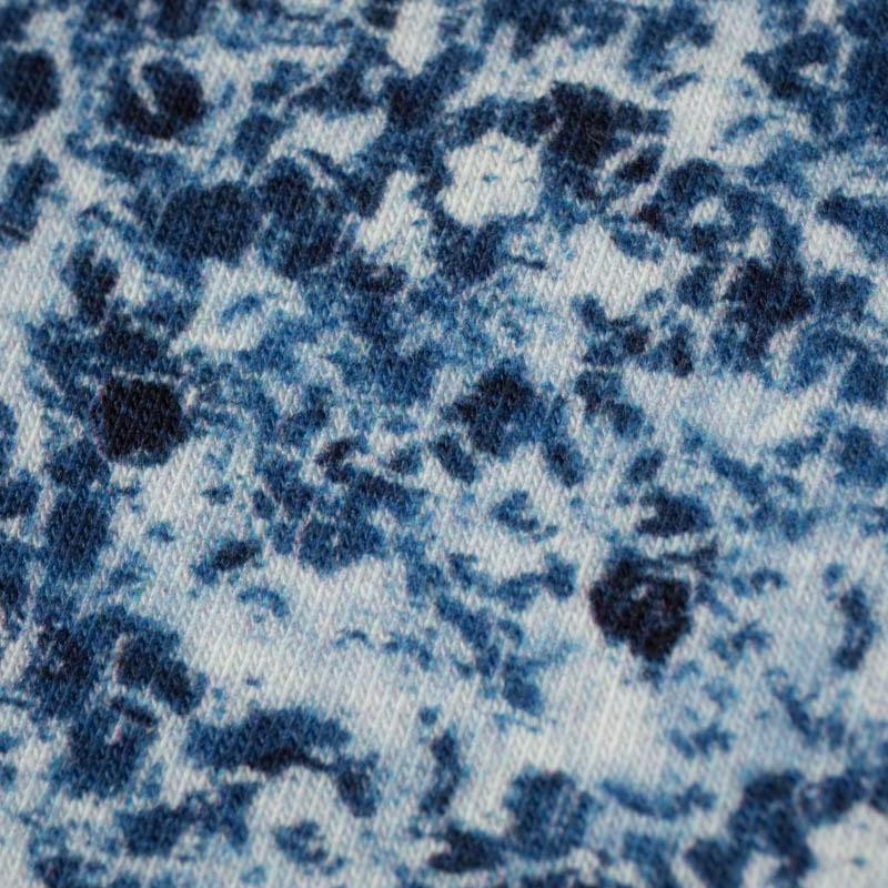 SEA BLUE GLITTER (DRAGONFLIES AND DANDELIONS) - looped knit fabric