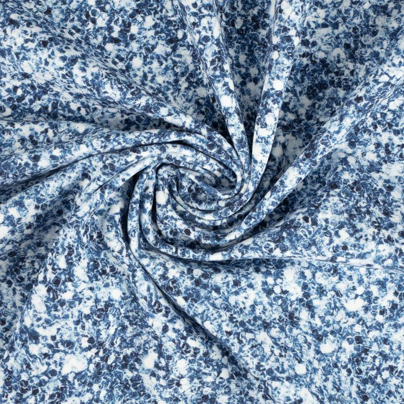 SEA BLUE GLITTER (DRAGONFLIES AND DANDELIONS) - looped knit fabric