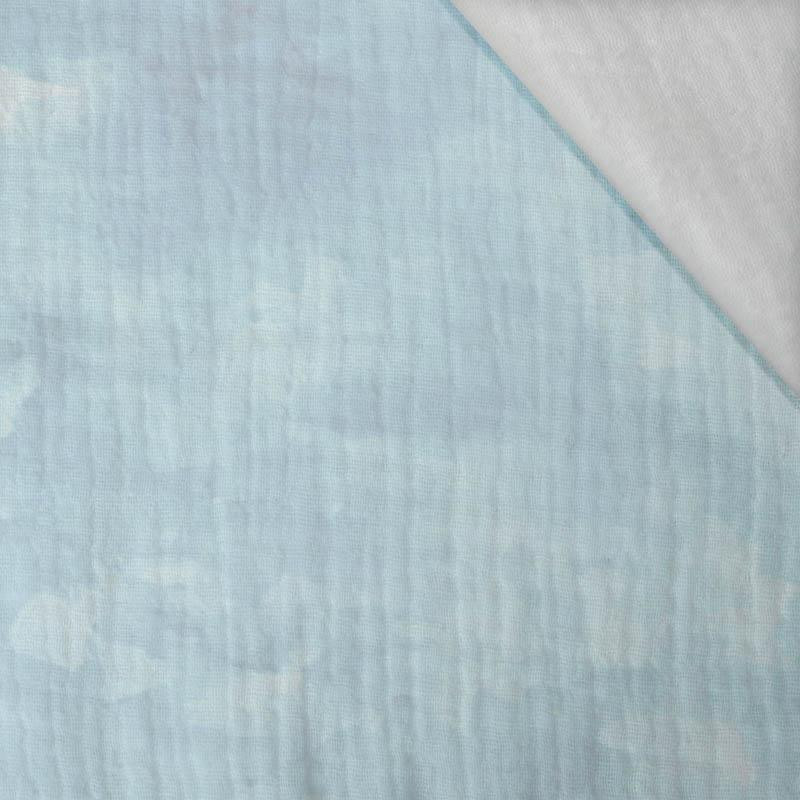 CAMOUFLAGE pat. 2 / light blue - Cotton muslin