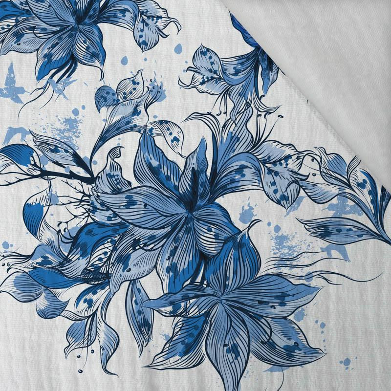 VANILLA BLOSSOM (CLASSIC BLUE) - Cotton muslin