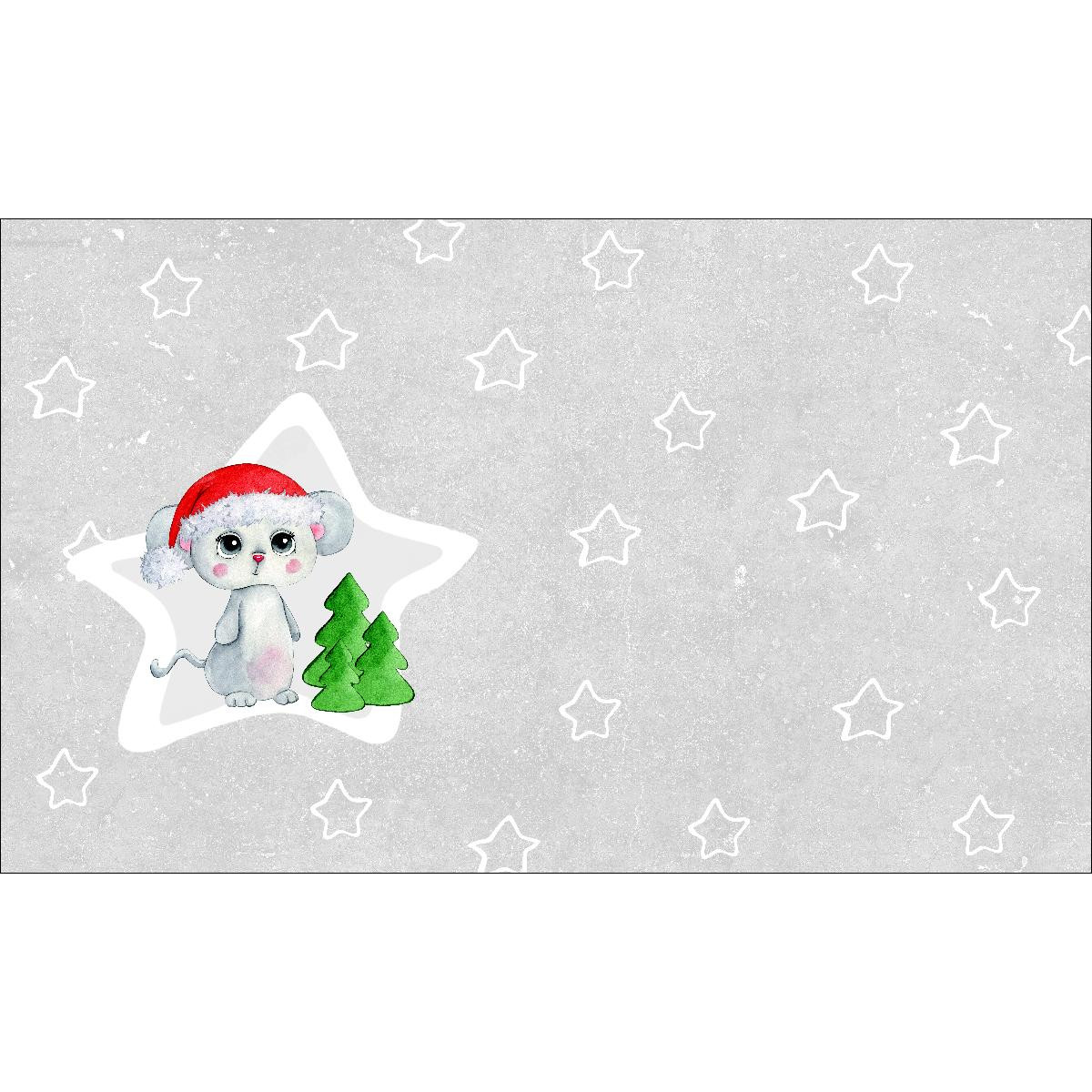 BLANKA THE WINTER MOUSE - Cotton woven fabric panel / Choice of sizes
