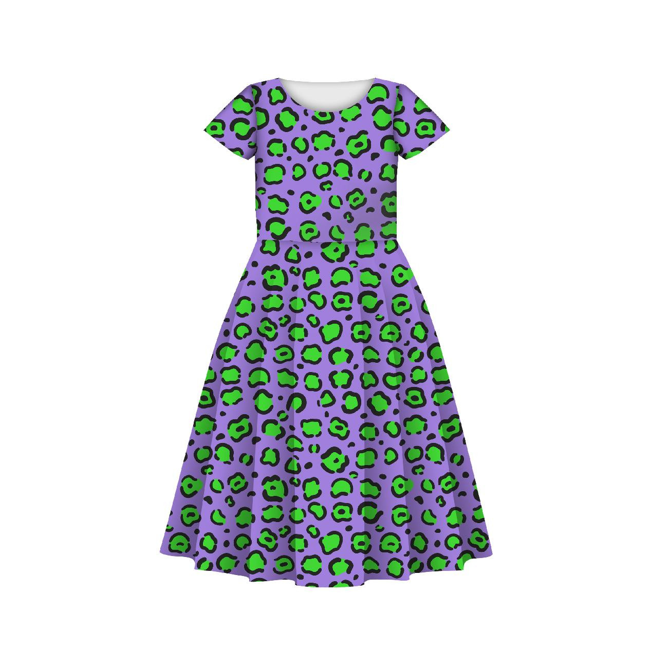 KID'S DRESS "MIA" - NEON LEOPARD PAT. 1 - sewing set