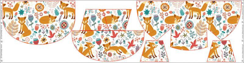 HIP BAG - FOXES IN THE FORREST (white) / Choice of sizes