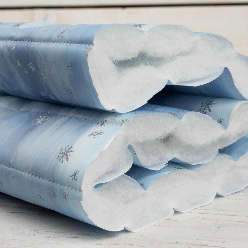 WINTER SKY / light blue (ENCHANTED WINTER) - nylon fabric quilted in stripes