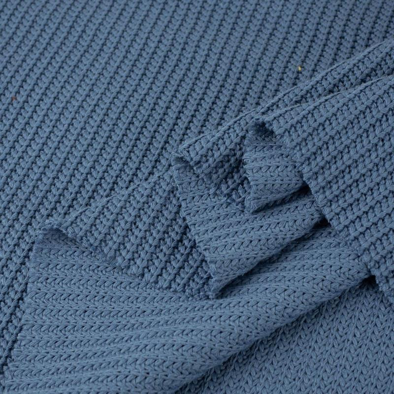 MUTED BLUE - Cotton sweater knit fabric