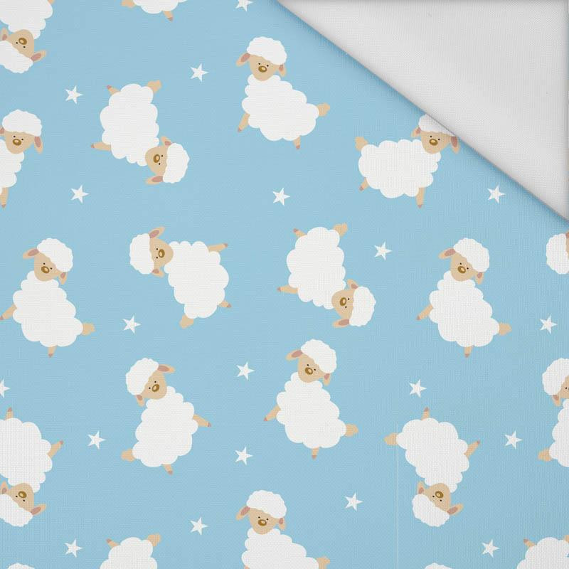 SHEEP ( ANIMAL GARDEN ) / light blue - Waterproof woven fabric