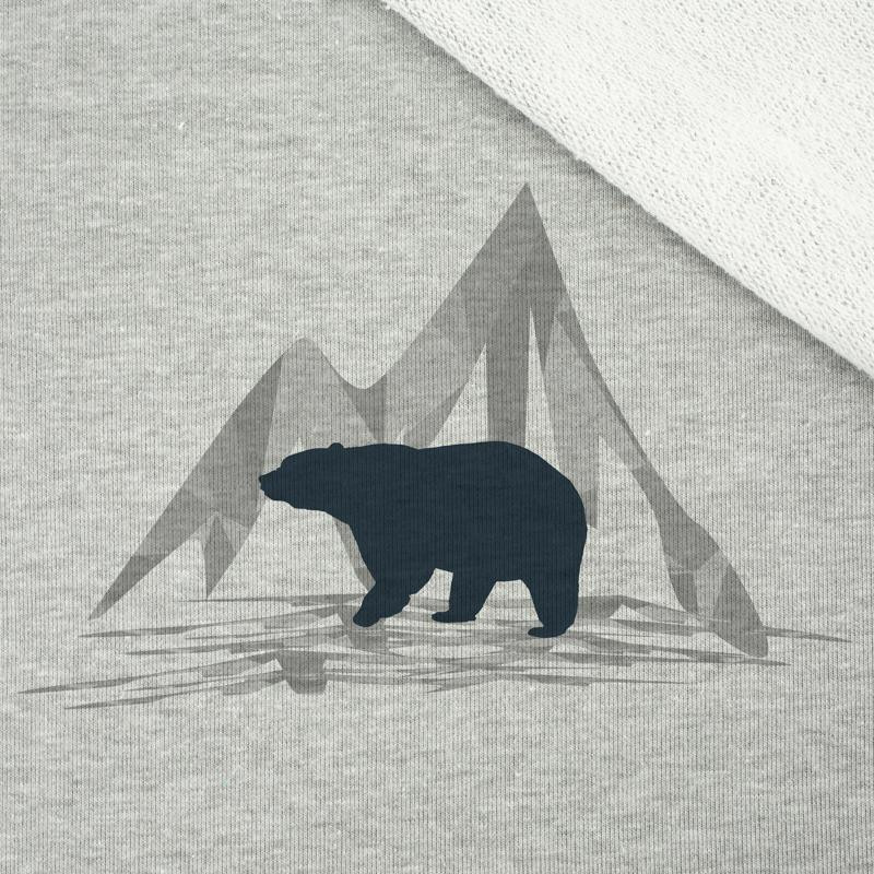 MEN’S HOODIE (COLORADO) - BEAR (ADVENTURE) / melange light grey - sewing set 