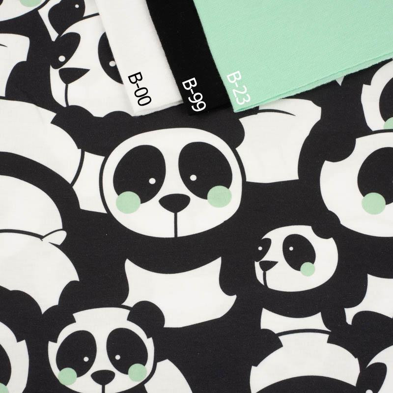 PANDAS / mint - single jersey with elastane TE210
