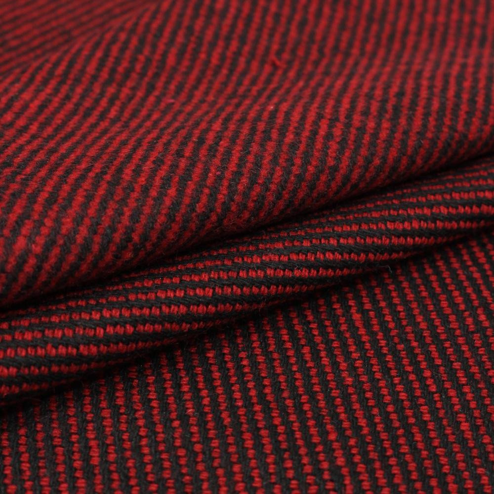 RED-BLACK STRIPES - Coat fabric