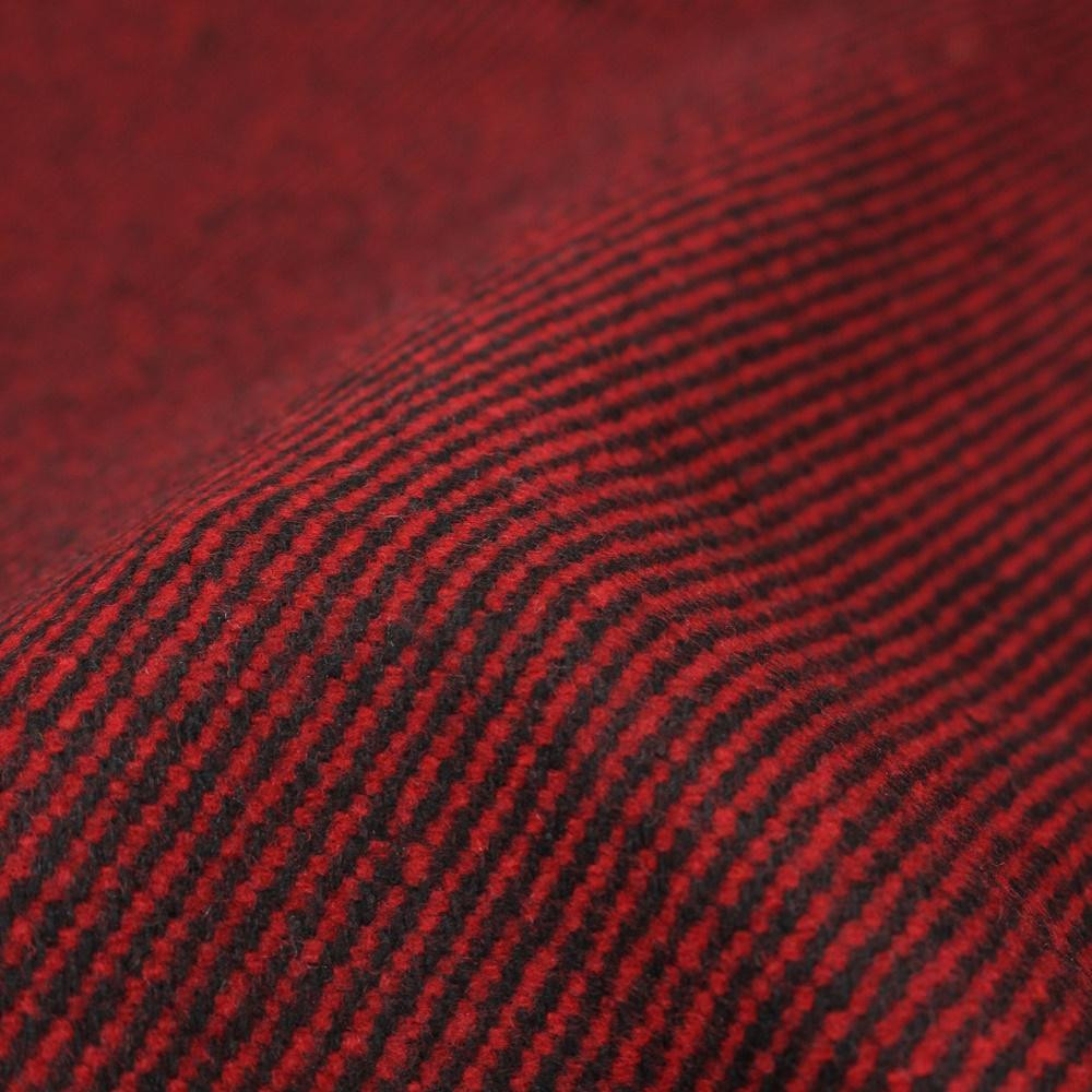 RED-BLACK STRIPES - Coat fabric