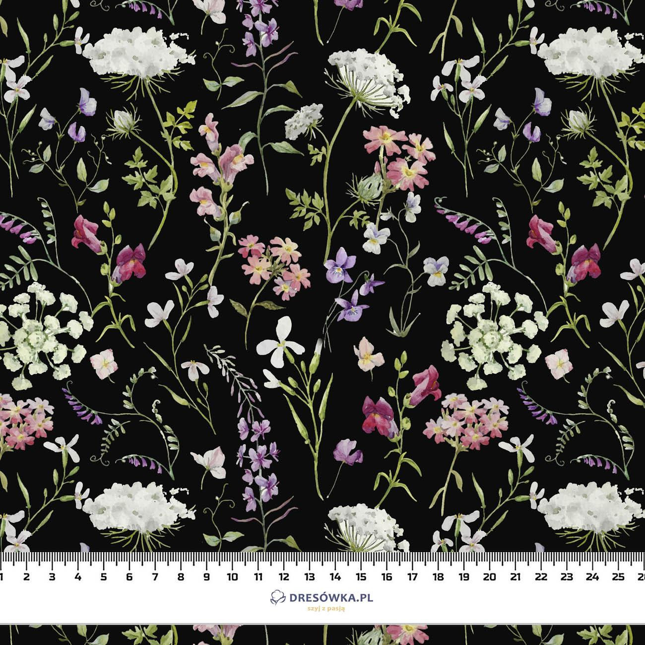PASTEL FLOWERS / black - Crepe