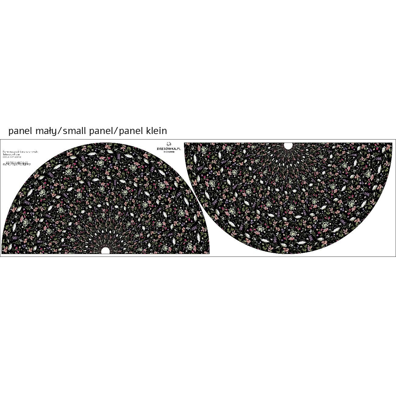 PASTEL FLOWERS / black - circle skirt panel 