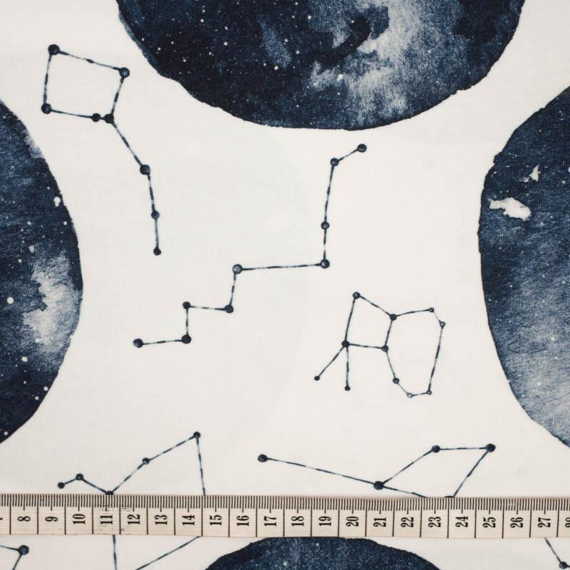 PLANETS AND CONSTELLATIONS (GALACTIC ANIMALS) - looped knit fabric