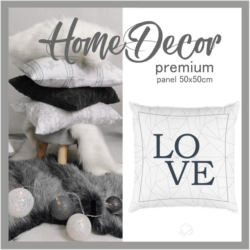 CUSHION PANEL - LOVE / white ice - HOME DECOR PREMIUM 