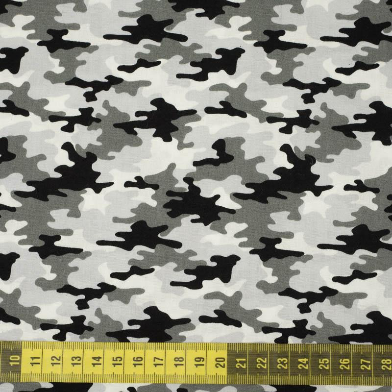 MINI CAMOUFLAGE / grey - POPLIN 100% cotton 