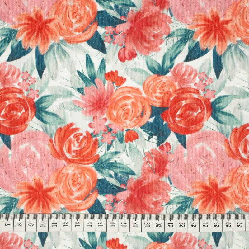 ROSES AND PEONIES pat. 2 - single jersey with elastane