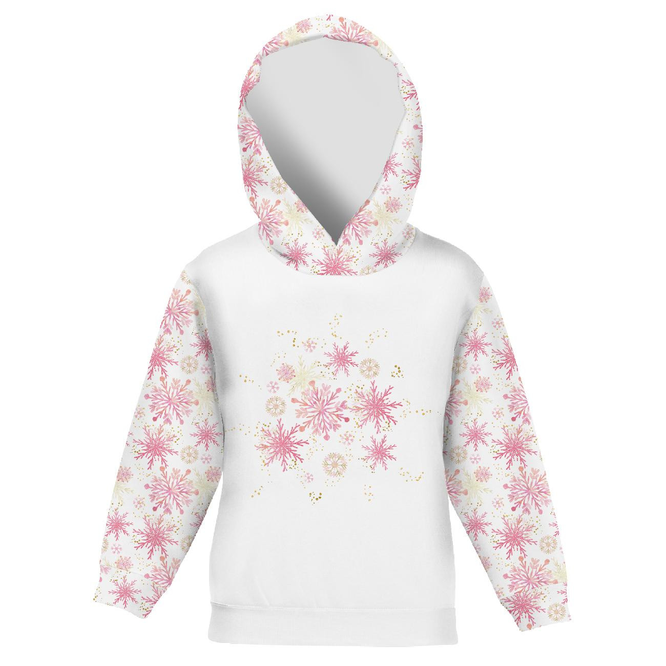 KID'S HOODIE (ALEX) - PINK SNOWFLAKES - sewing set