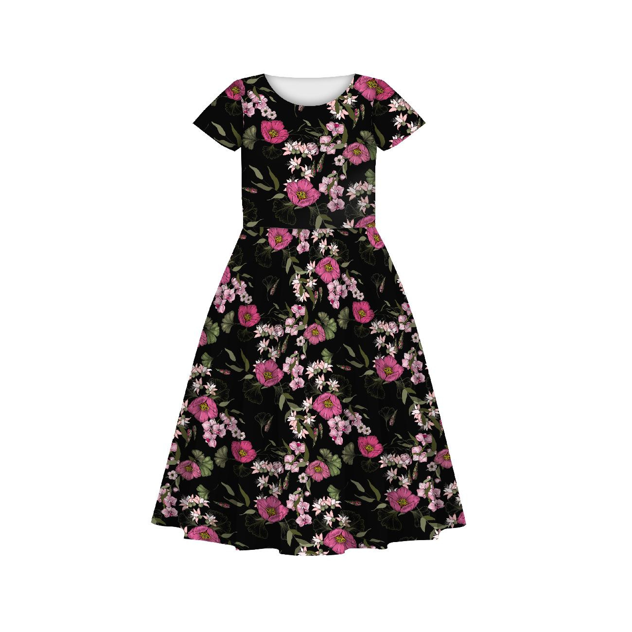 KID'S DRESS "MIA" - PINK FLOWERS PAT. 2 - sewing set