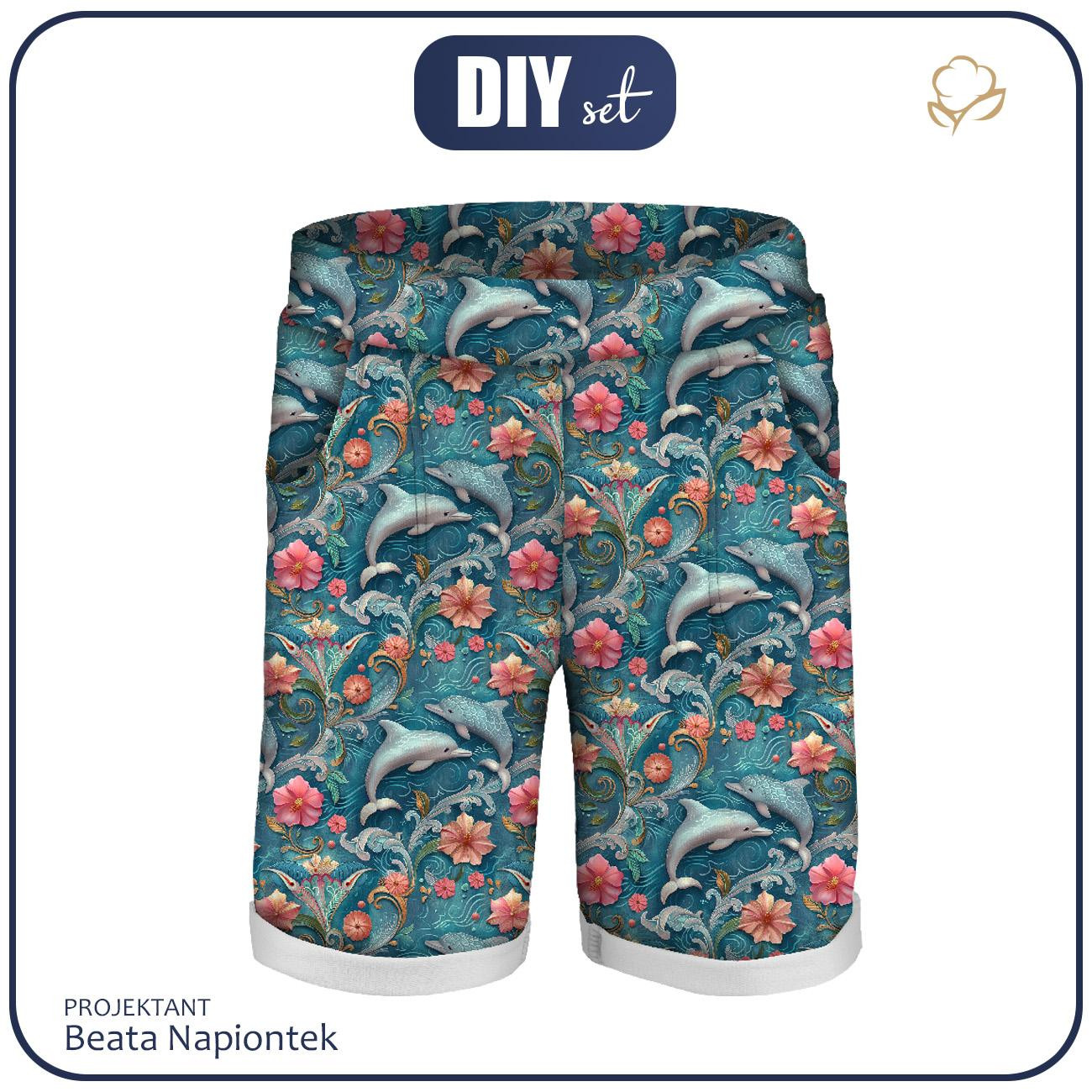 KID`S SHORTS (RIO) - SEA WORLD pat. 4 - looped knit fabric 