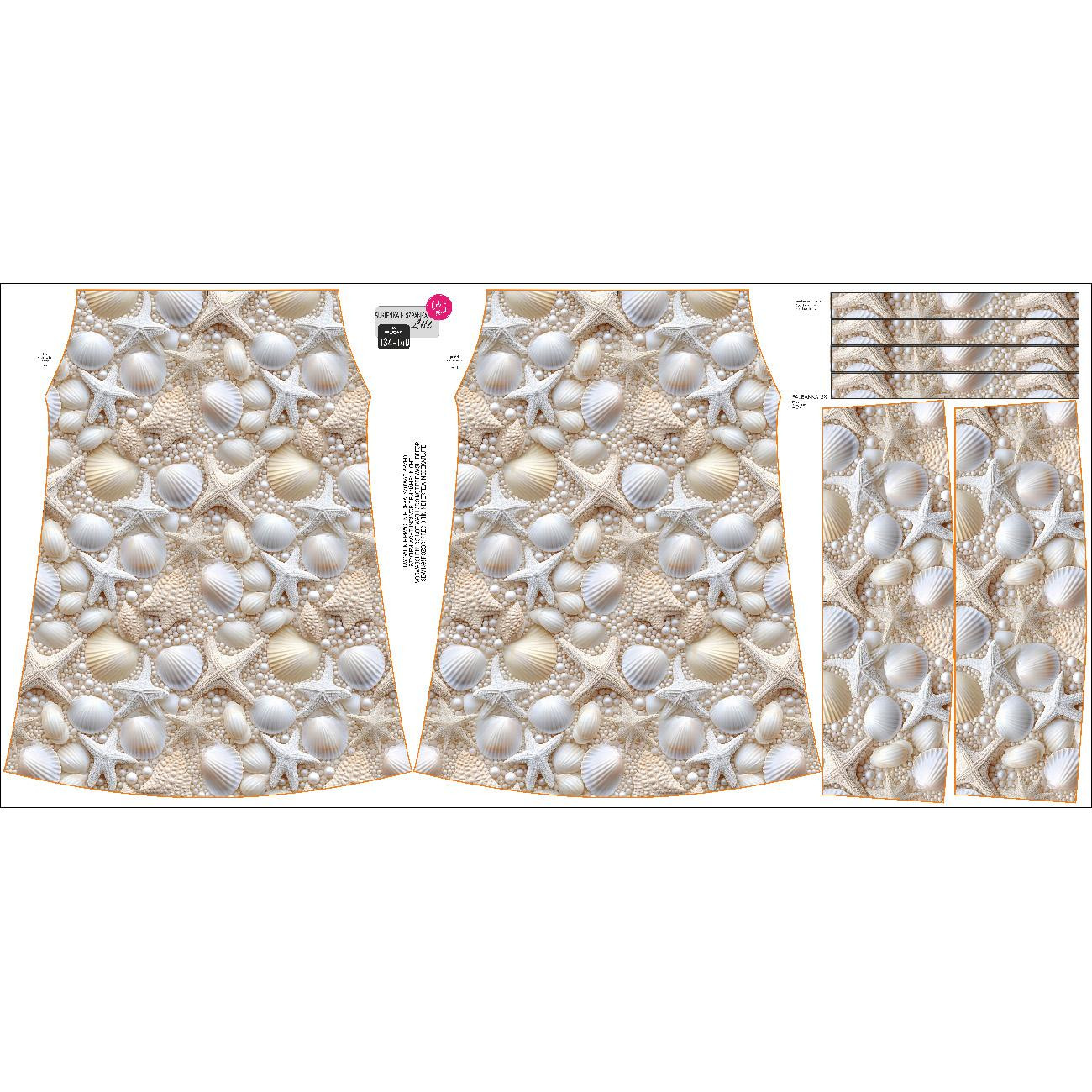 Bardot neckline dress (LILI) - SEA WORLD pat. 5 - sewing set