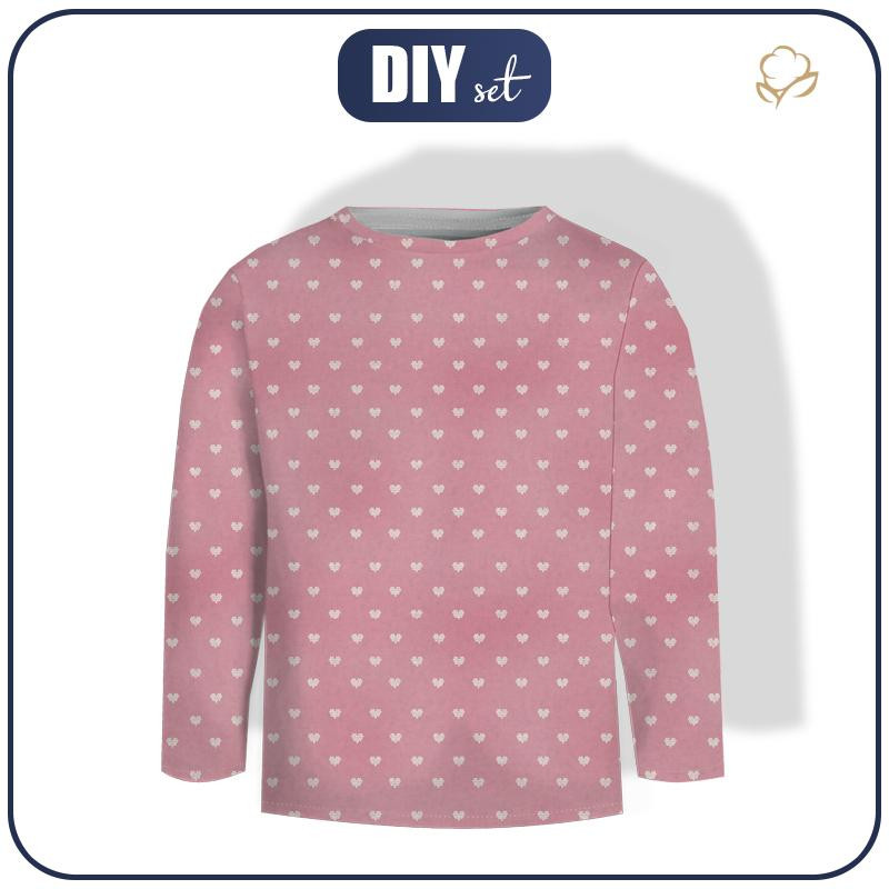 Longsleeve - HEARTS / (acid) pink (NORWEGIAN PATTERNS) - sewing set