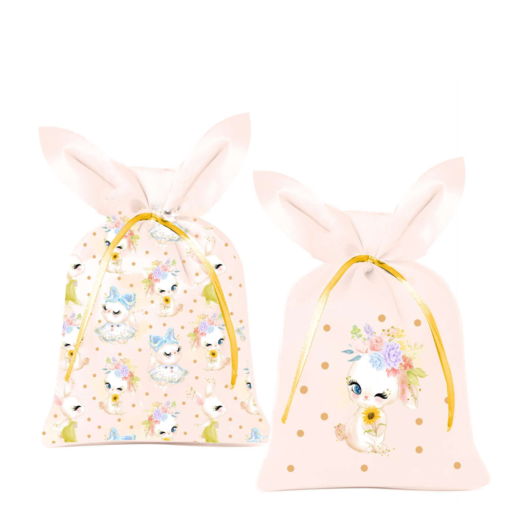 Gift pouches - BUNNY PAT. 3 (CUTE BUNNIES) - sewing set