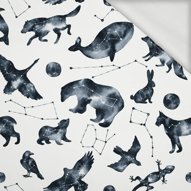 ANIMALS MIX (GALACTIC ANIMALS) / white - looped knit fabric