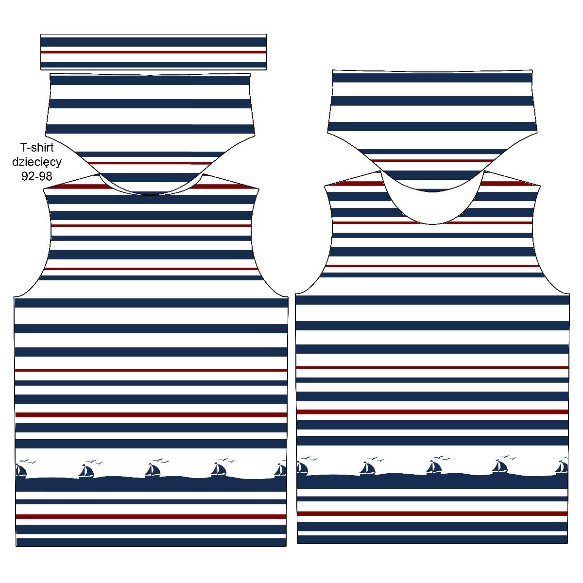 KID’S T-SHIRT -  SHIPS / stripes (marine) - single jersey 