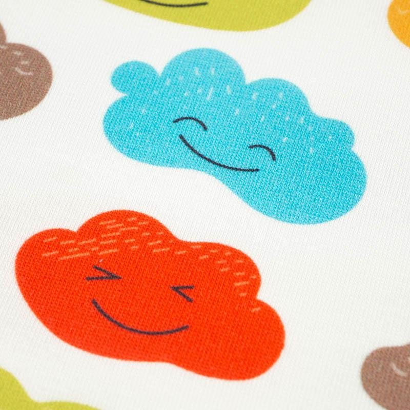 HAPPY CLOUDS (PASTEL SKY) - single jersey with elastane 